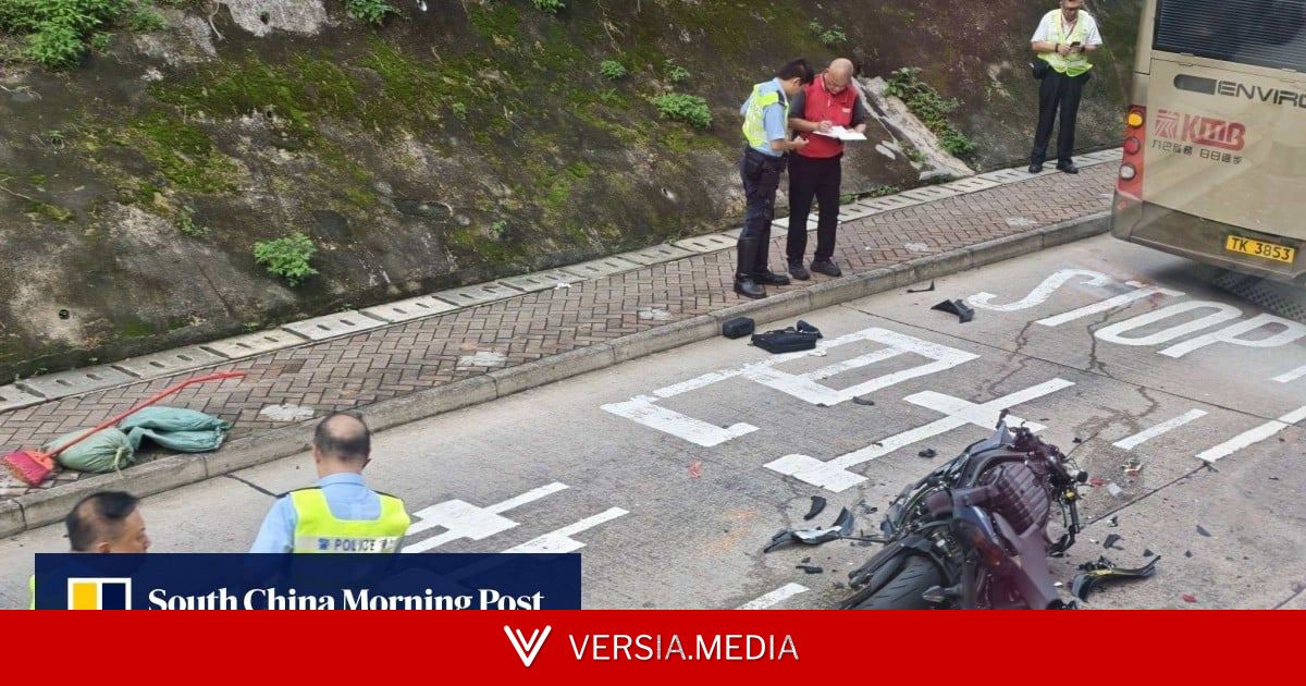 Motorcyclist dies after collision with double-decker bus in Hong Kong
